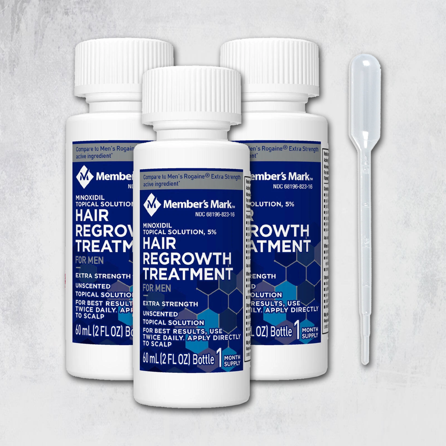 Minoxidil 5% Member's Mark | 3 Frascos - Minoxidil Portugal