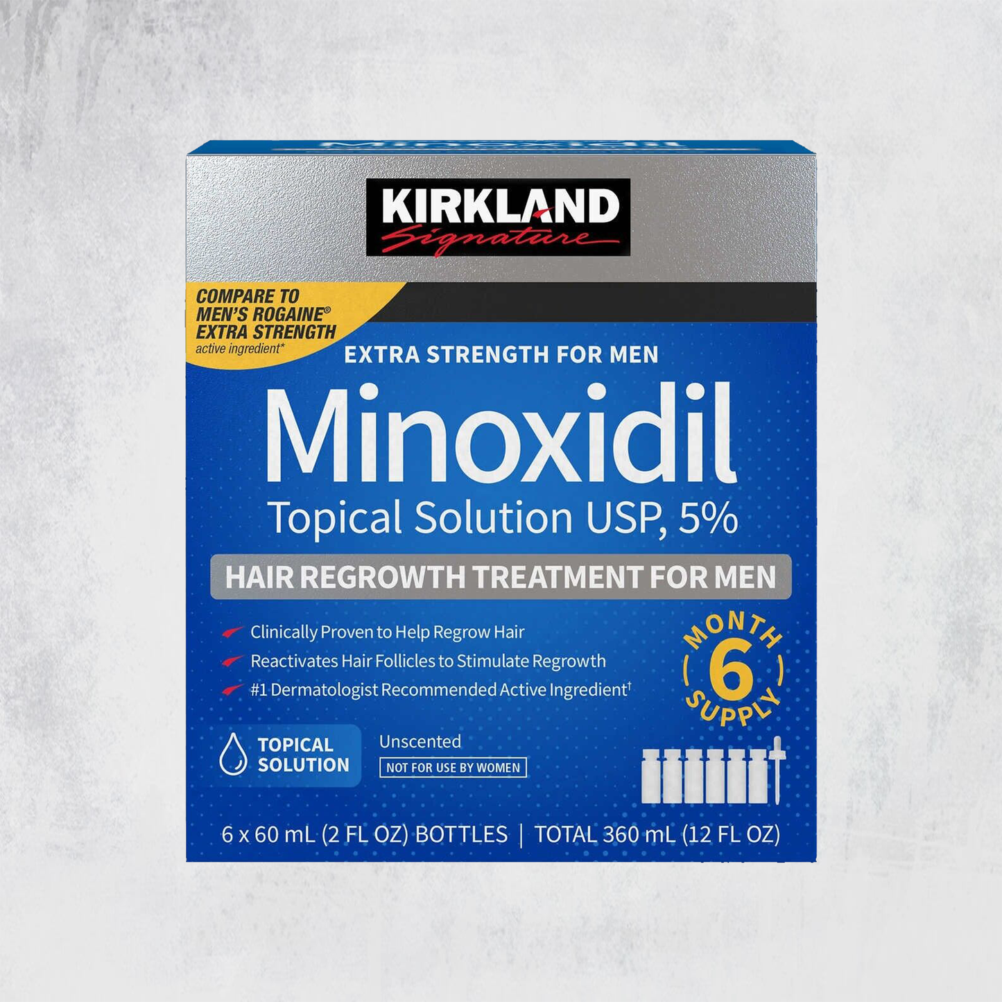 Minoxidil 5% Kirkland | Caixa 6 Frascos - Minoxidil Portugal