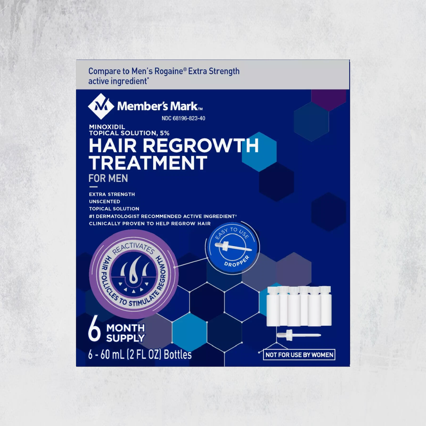 Minoxidil 5% Member's Mark| Caixa 6 Frascos - Minoxidil Portugal